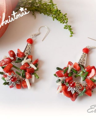 Cercei wire crochet-christmas