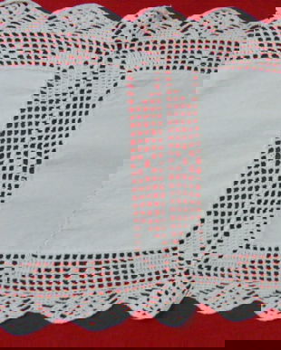 Servet rustic cu dantela