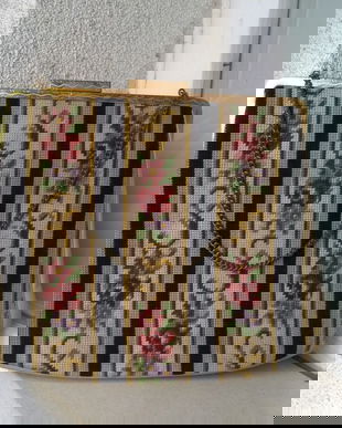 SUPERBA GEANTA GOBLEN SI PIELE MARI DIMENSIUNI ANII 50