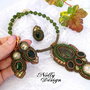 "Fern Flower" - Set colier, cercei, inel