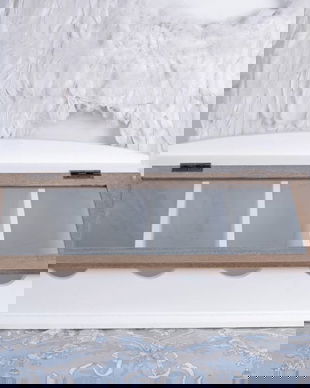 DULAP PT. TACAMURI DIN LEMN MASIV ALB CU BEJ