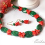Set -malachit cu coral