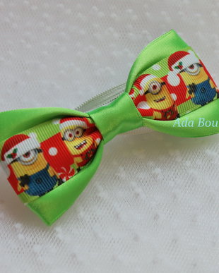 Mini papion de Craciun verde crud Minions -pentru copii
