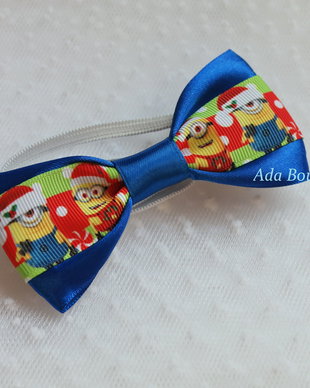 Mini papion de Craciun albastru  Minions -pentru copii
