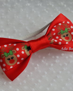 Mini papion rosu pentru copii-renii lui Mos Craciun