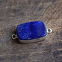 Conector Lapis Lazuli in rama argintata