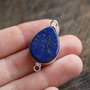 Conector Lapis Lazuli in rama argintata