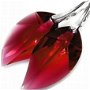 Cercei rosii din Cristale Swarovski leaf si pandantiv – CE340, PA340 - Cercei eleganti, cercei romantici, cercei mari stralucitori, cadou pentru ea, cercei ocazie