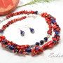 Colier coral si lapis lazuli