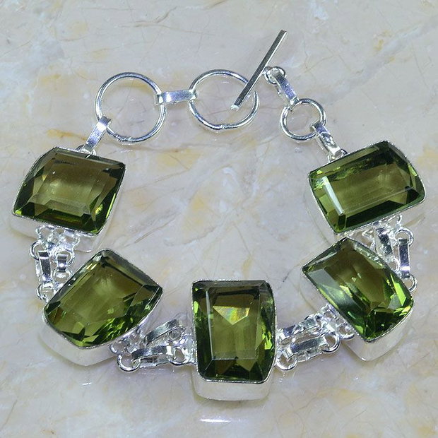 Bratara green amethyst