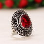 Inel red garnet