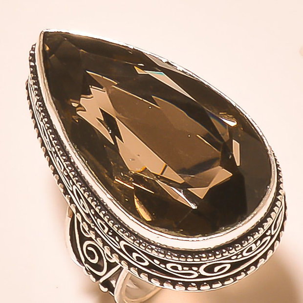Inel smokey topaz