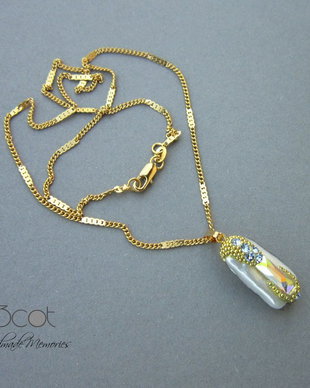 Colier cu cristale Swarovski si perla Biwa