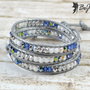 Bratara wrap cu piele si cristale ''Icy''