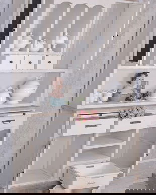 BUFET PENTRU BUCATARIE  DIN LEMN ALB CU MARO