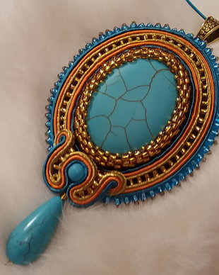 Pandantiv soutache turcuaz