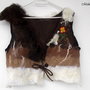 Bundita impaslita cu blana si broderie impaslita