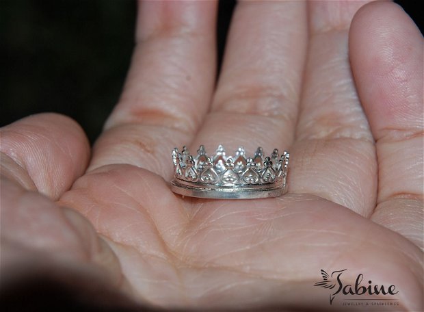 Inel coroană din argint 925