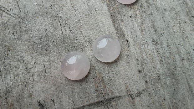 Cabochon cuart roz, aprox 13mm (2 buc)