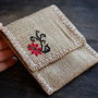 Portofel  din panza de iuta cu broderie traditionala romaneasca