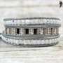 Bratara wrap cu snur de piele si cristale ''Cold, cold winter''