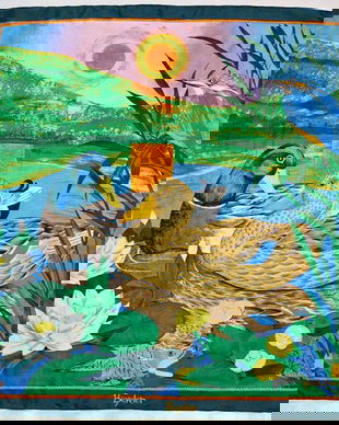 BATIC DE COLECTIE VINTAGE 1970 Gisela Buomberger 87/85 CM,MATASE NATURALA,MARGINI RULATE MANUAL