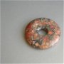 Pandantiv donut piatra - leopard skin jasper