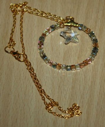 set cercei si colier din cristale tip swarovski - Gold