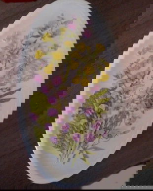 FLORI DE PRIMAVARA -TABLOU CERAMIC IN RELIEF HANDMADE ,PICTAT MANUAL,DESIGNER KEN NORRIS PENTRU WATERSMEET STUDIOS