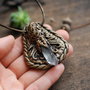 Amuleta lemurian seed quartz si lut polimeric patinat