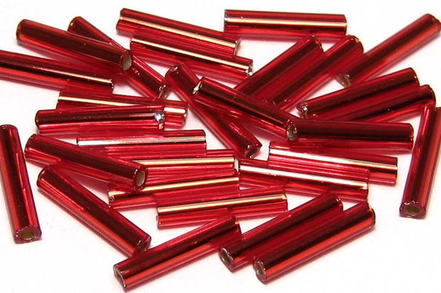 Margele TOHO, Bugle, 9 mm, Silver-Lined Ruby - 20 de grame