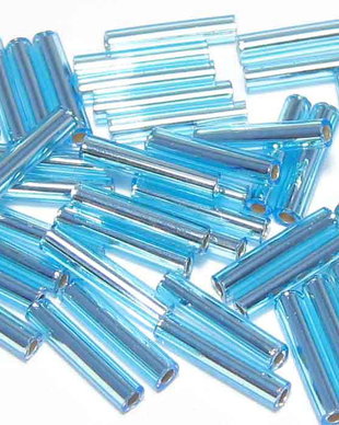 Margele TOHO, Bugle, 9 mm, Silver-Lined Aquamarine - 20 de grame