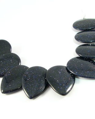9225 - SET Baza colier, pandantiv, 9 piese, picatura, piatra soarelui albastra