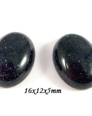 9229 - (2buc) Cabochon, piatra soarelui albastra, oval