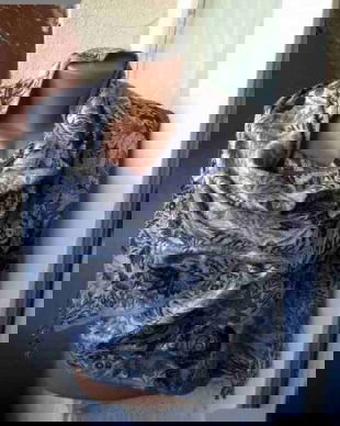 SAL  ARGINTIU  ELEGANT FIN SI RAFINAT CU DOUA FETE,VASCOZA ,180/50 CM