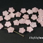 9220 # (6buc) Cuart roz deschis, stele, 11x11x5mm