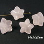 9221 # (2buc) Cuart roz pal, floare/stea, 14x14x7mm