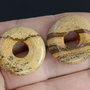 9251 - (2buc) Pandantiv, donut, jasp picture, 25mm
