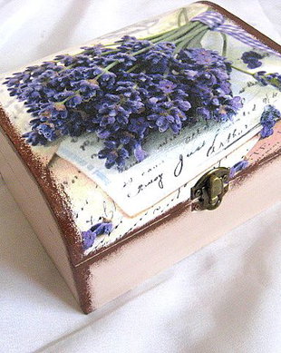 Cutie din lemn natural lavanda  28024