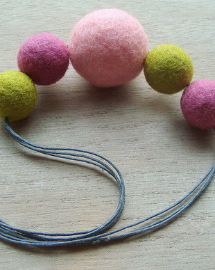 Colier Pink Green