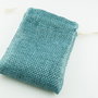 Saculeti material textil turcoaz, 14x10cm