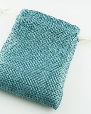 Saculeti material textil turcoaz, 14x10cm