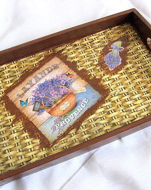 tava lemn decorata - lavanda -28015
