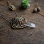 Amuleta lemurian seed quartz si lut polimeric patinat