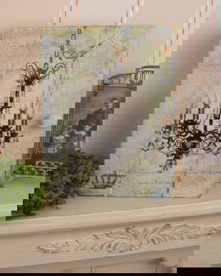 CASETA PENTRU CHEI DIN LEMN MASIV ANTICHIZAT CU CANDELABRU