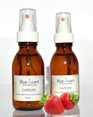 Capsuni-hidrolat organic,integral,din fructe de capsuni-BlueScent