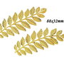 9305 - Element decorativ, aliaj metalic, auriu lucios, frunze, 88x32mm