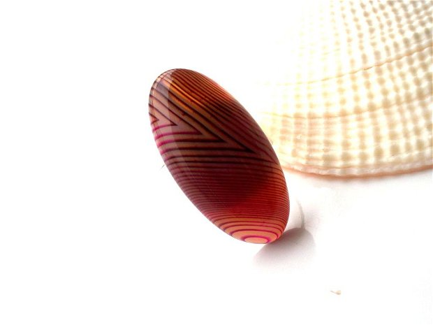 Inel cabochon oval dragon veins agate2
