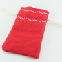 Saculeti material textil, cusatura decorativa, 10.5x4.5cm