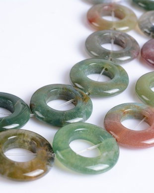 9325 - (10buc) Agate indiene, donut, 20x4mm